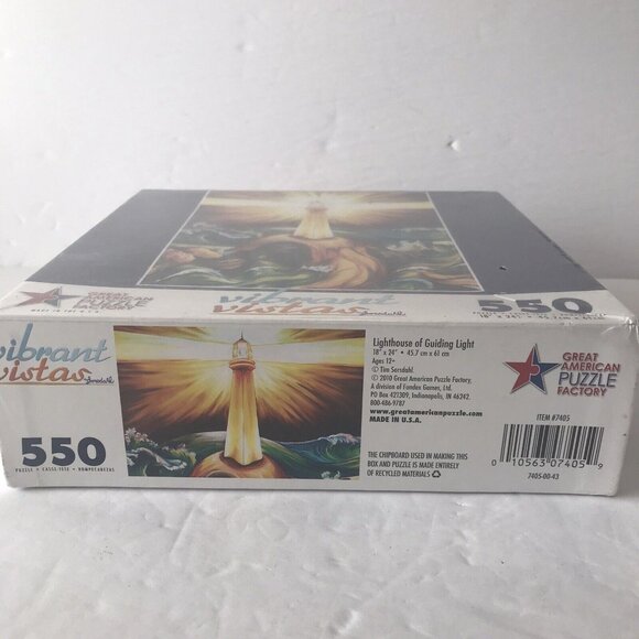 NEW Vibrant Vistas Lighthouse Guiding Light Puzzle 550 Pieces Great American - Picture 3 of 4